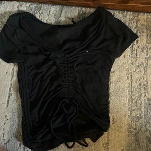 Black tshirt with a scrunched top
